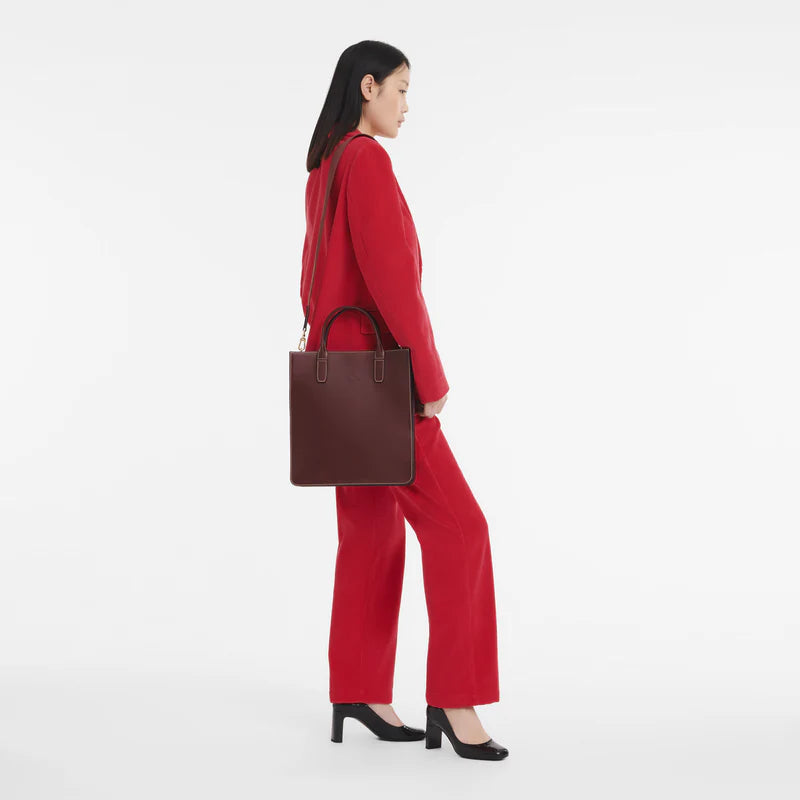 LE FOULONNÉ M TOTE BAG Plum - Leather