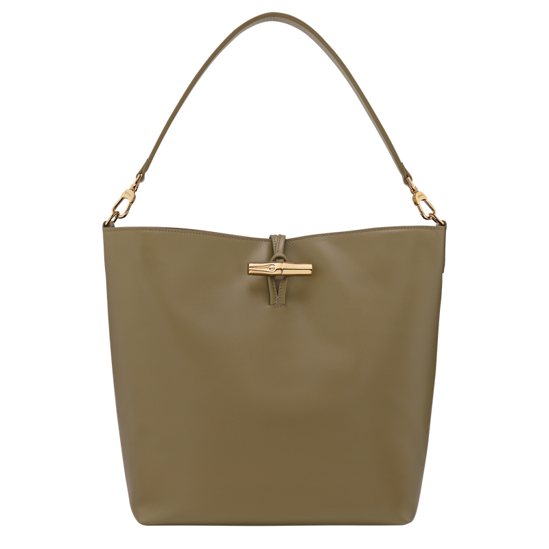 M LE ROSEAU SHOULDER BAG Leather - Olive