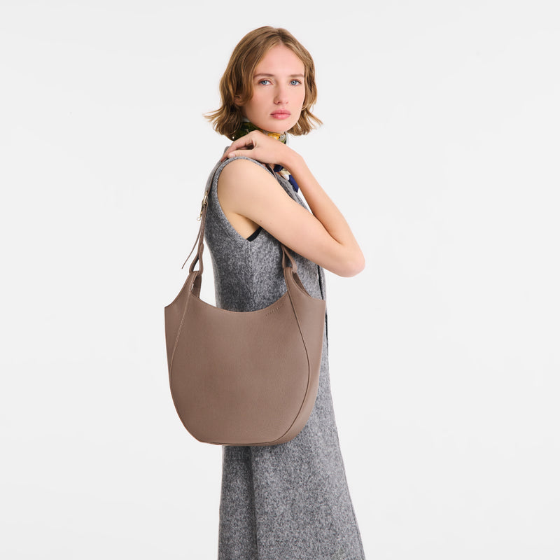L LE FOULONNÉ SHOULDER BAG Leather - Taupe