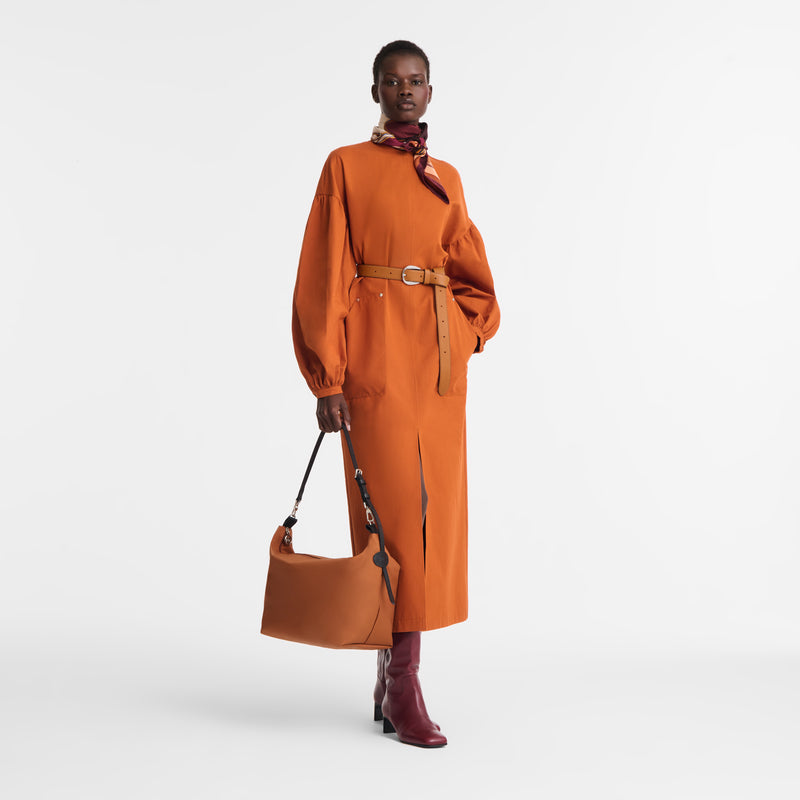 M LE SLOUCHY SHOULDER BAG Canvas - Cognac