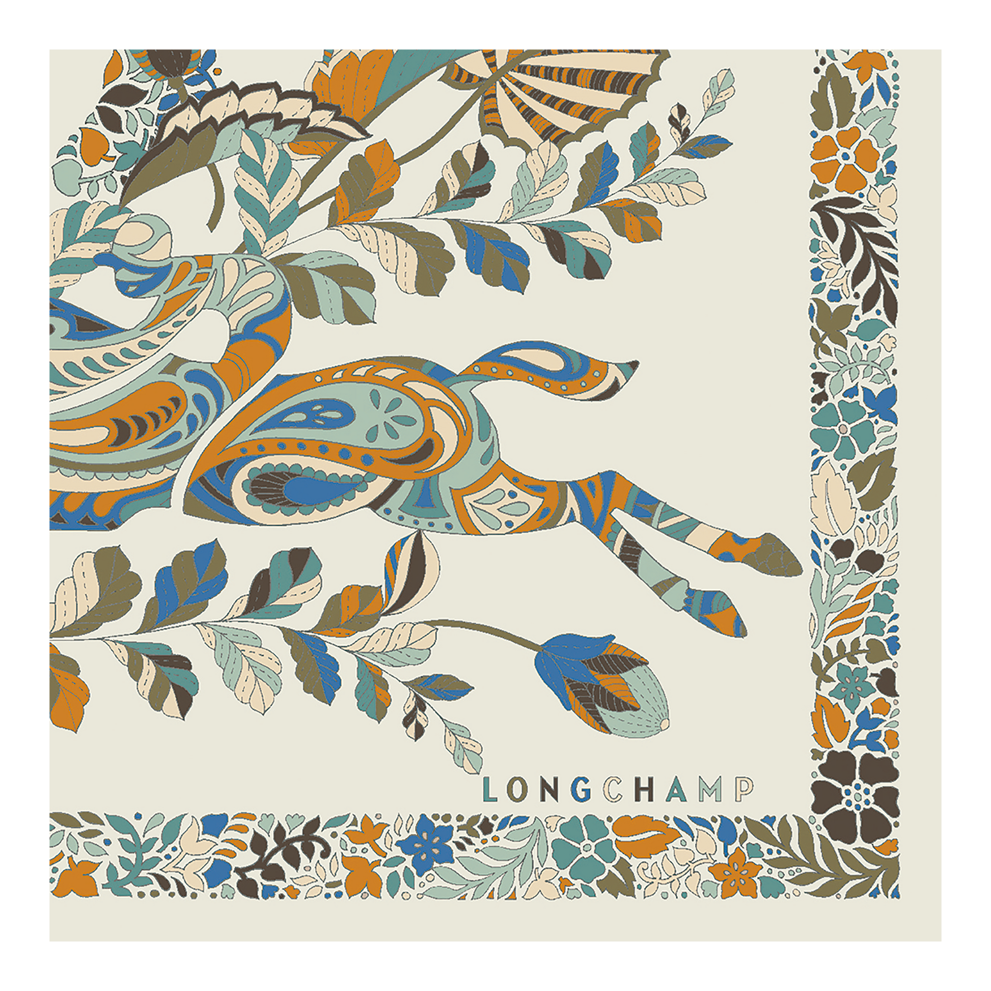 Forêt Longchamp  Silk scarf 50