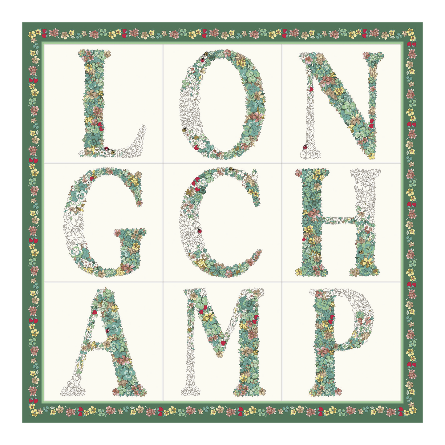 Le Jardin Longchamp Silk scarf 50