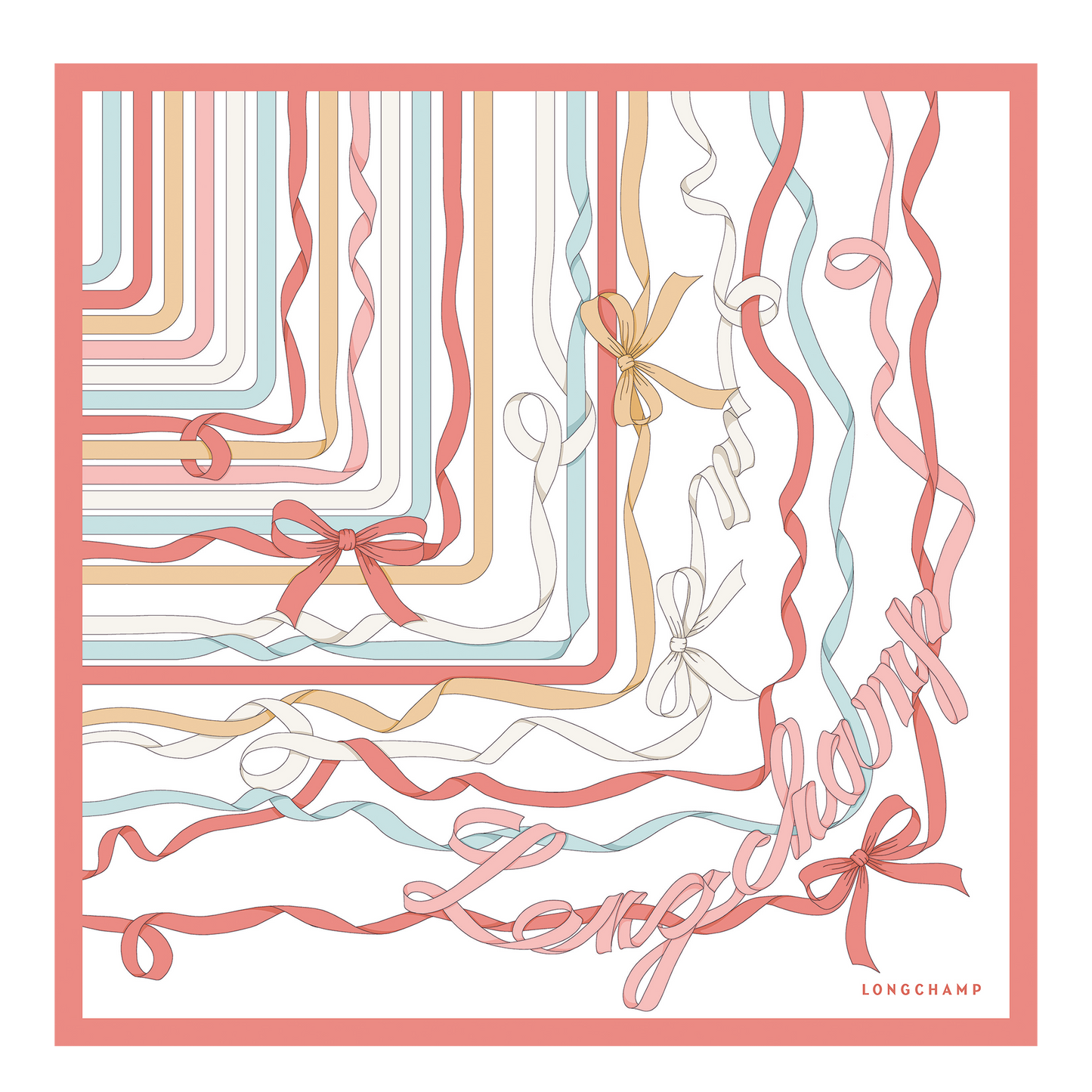 Rubans Longchamp Silk scarf 50