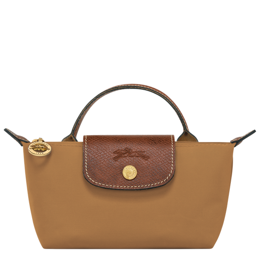 LE PLIAGE ORIGINAL COSMETIC BAG WITH HANDLE Recycled Canvas - Chamois