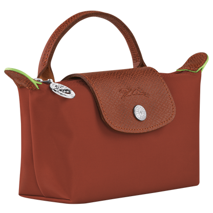 LE PLIAGE GREEN COSMETIC BAG WITH HANDLE Recycled Canvas - Chestnut