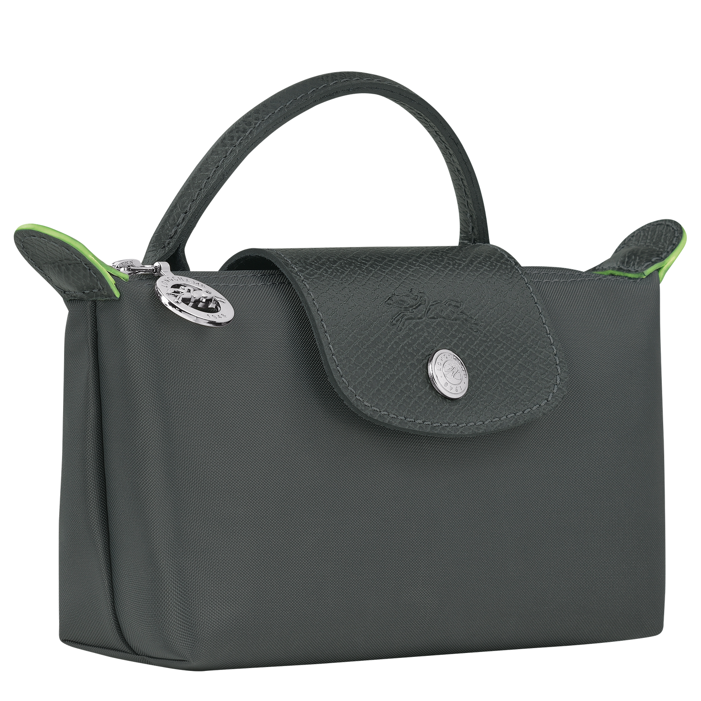 LE PLIAGE GREEN COSMETIC BAG WITH HANDLE Recycled Canvas - Graphite