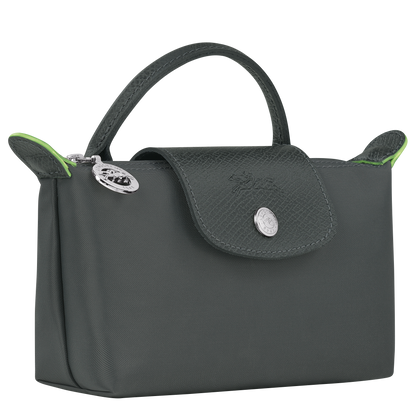 LE PLIAGE GREEN COSMETIC BAG WITH HANDLE Recycled Canvas - Graphite