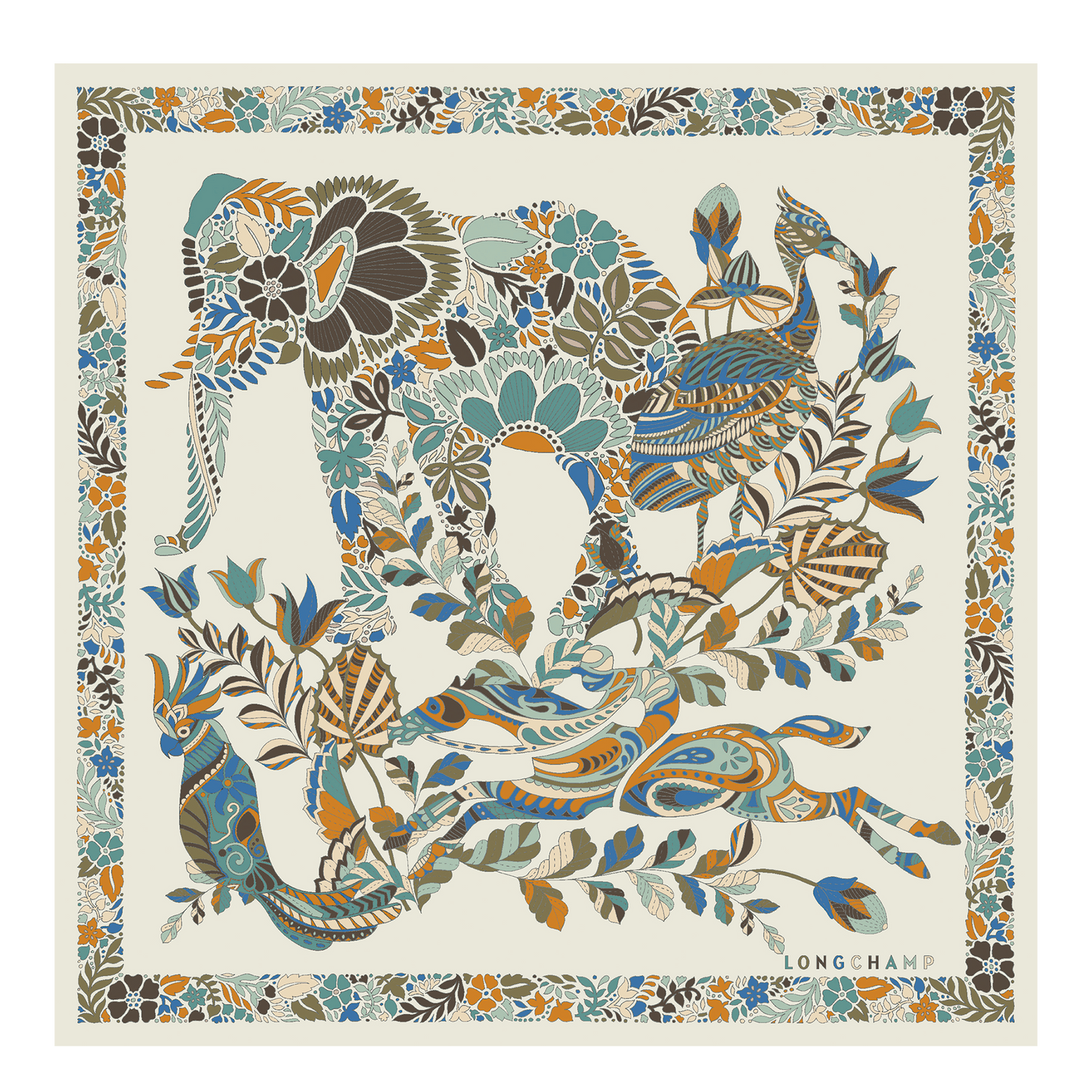 Forêt Longchamp Silk scarf 50