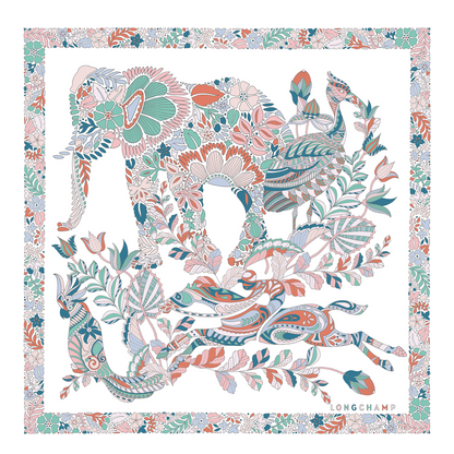 Forêt Longchamp  Silk scarf 50