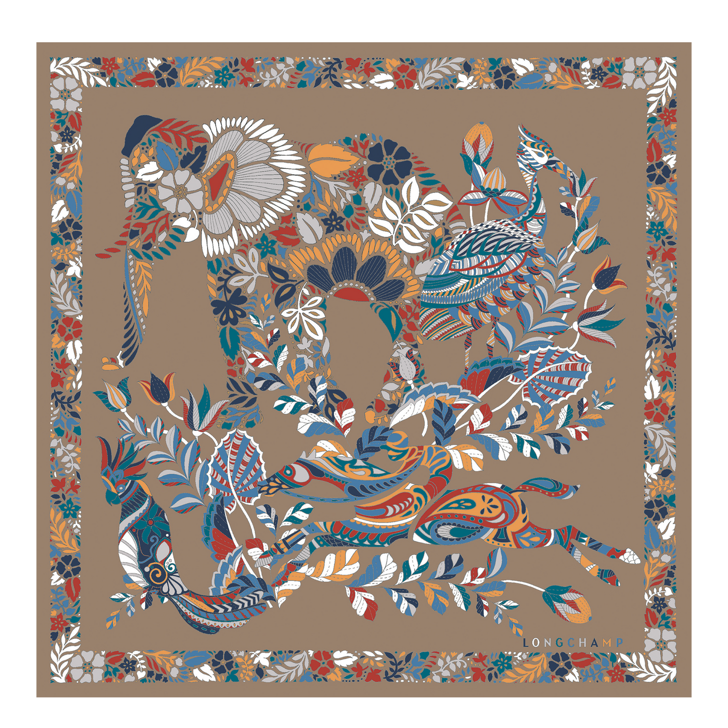 Forêt Longchamp  Silk Scarf 50