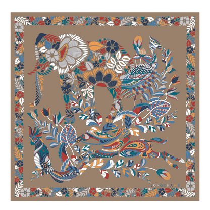 Forêt Longchamp  Silk Scarf 50