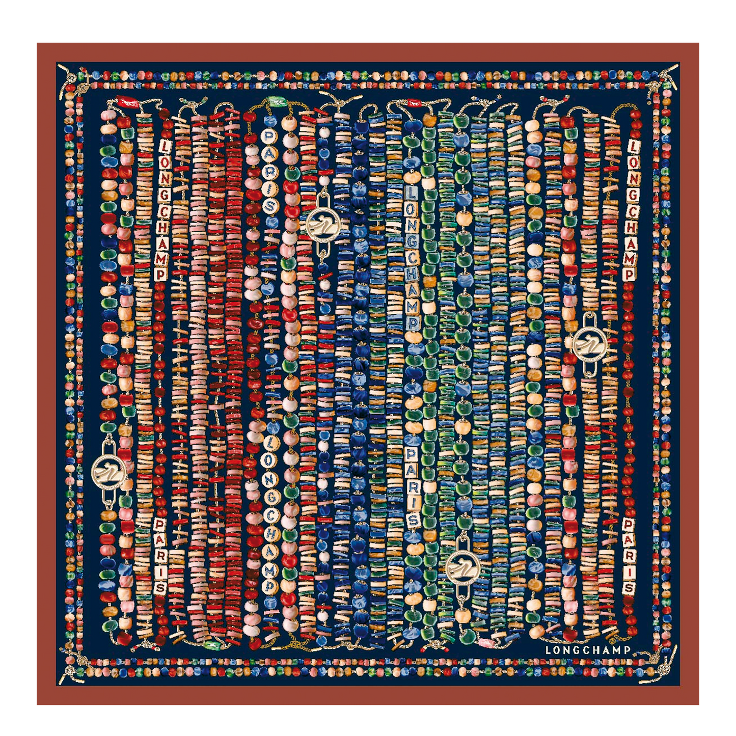 Pearl necklace  Silk scarf 50