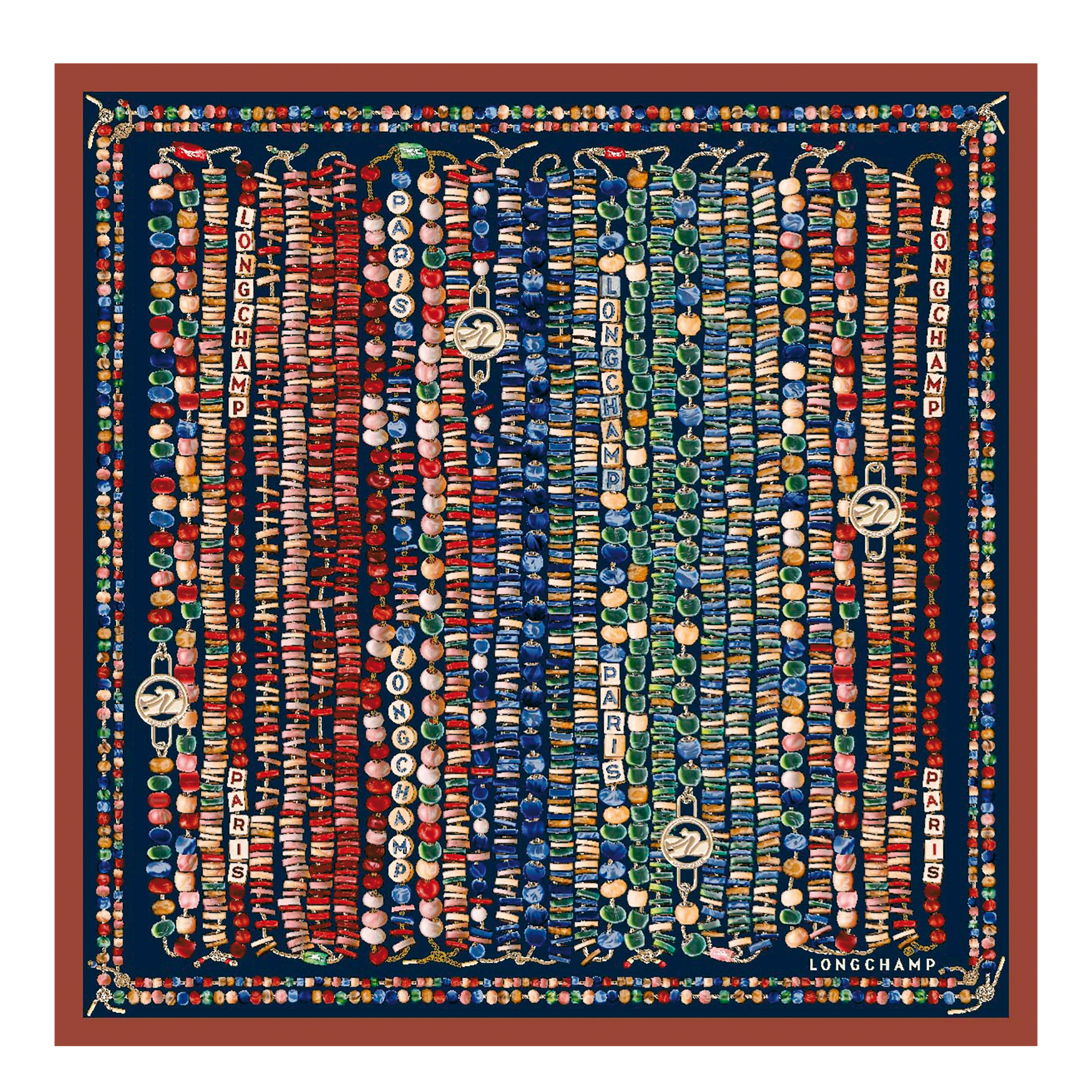 Pearl necklace  Silk scarf 50