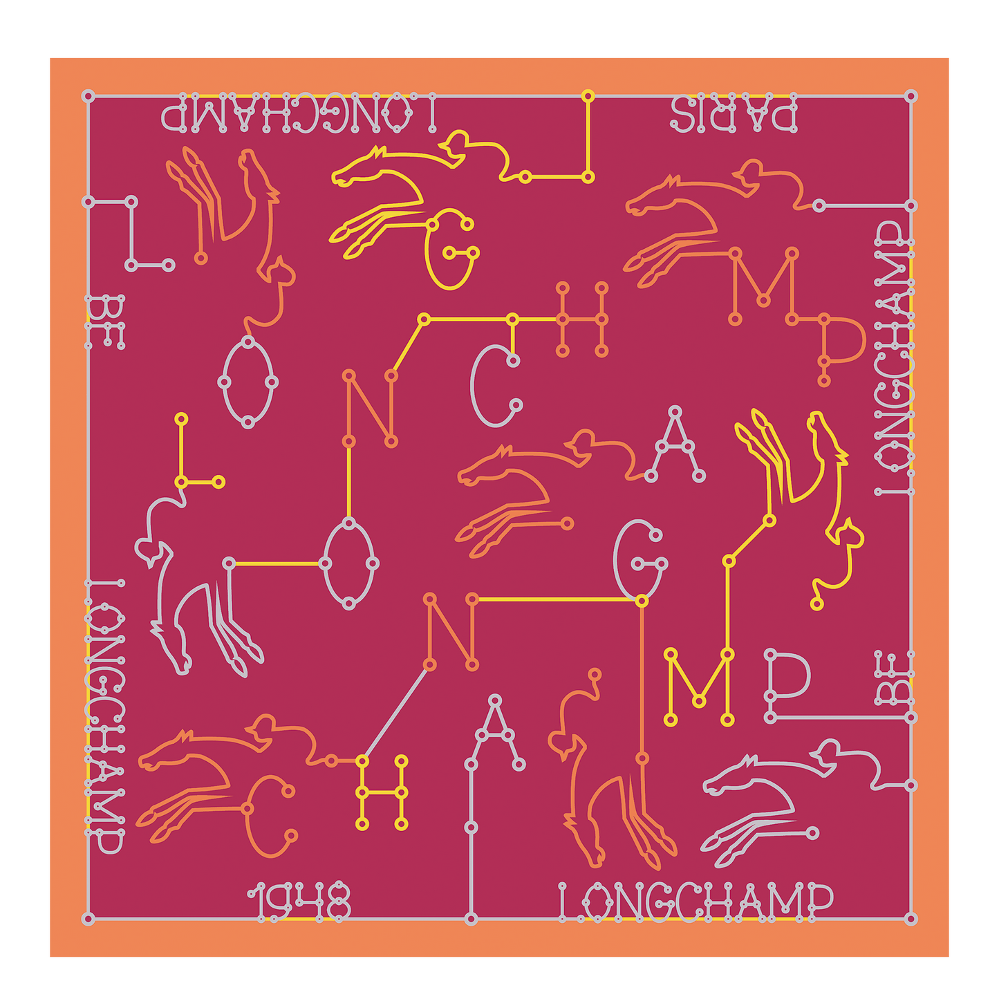 Parcours Longchamp  Silk scarf 50