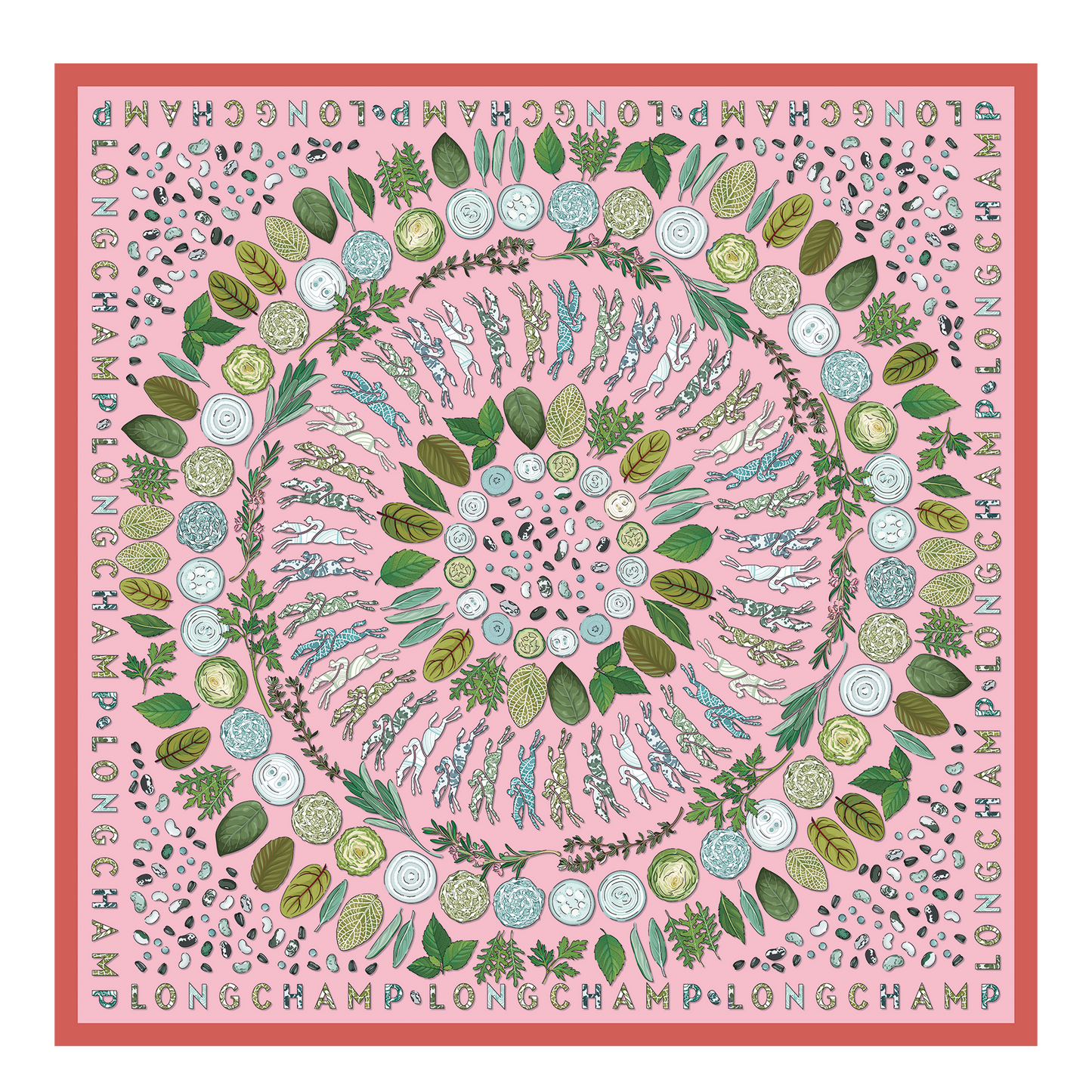Longchamp Herbarium  Silk scarf 90