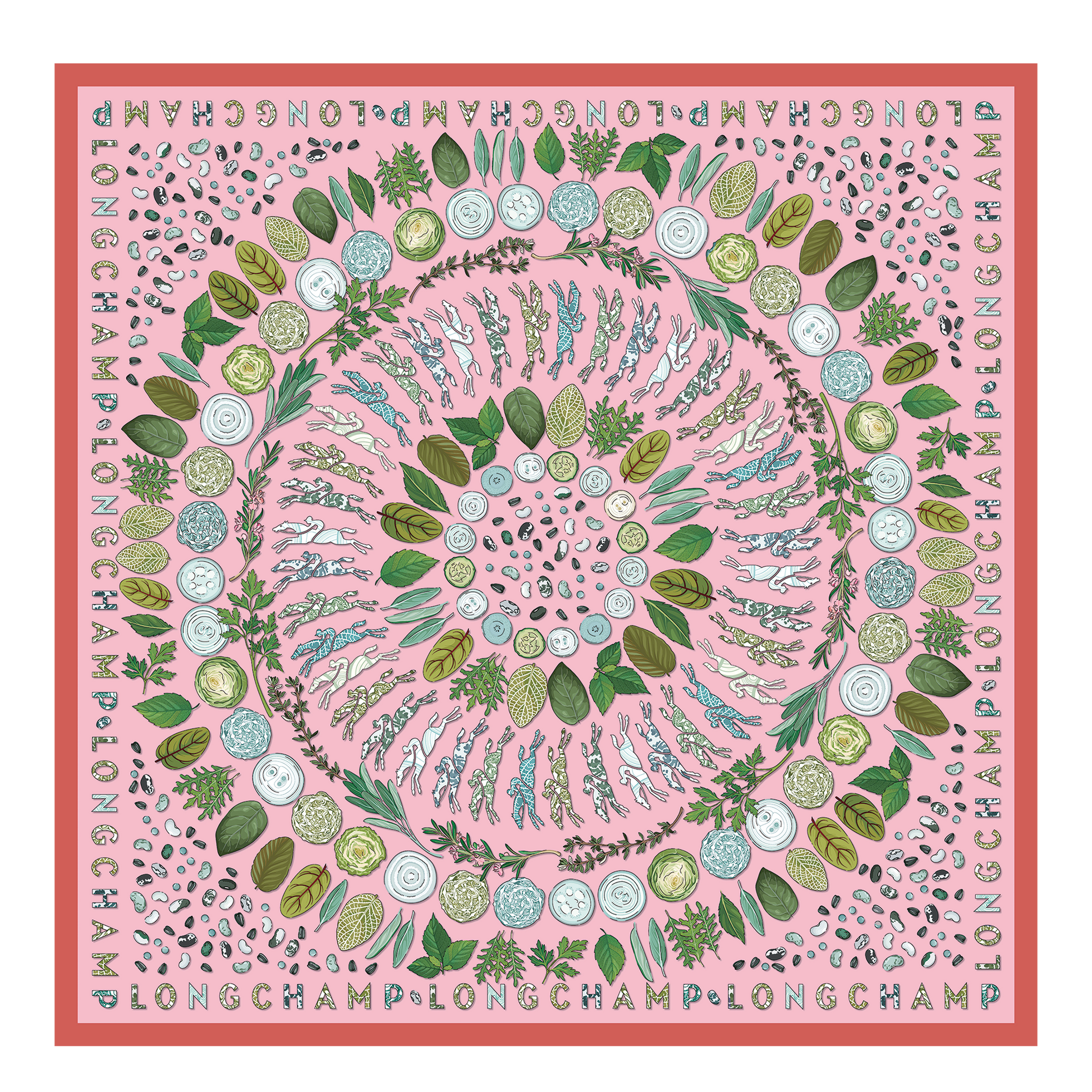 Longchamp Herbarium  Silk scarf 90