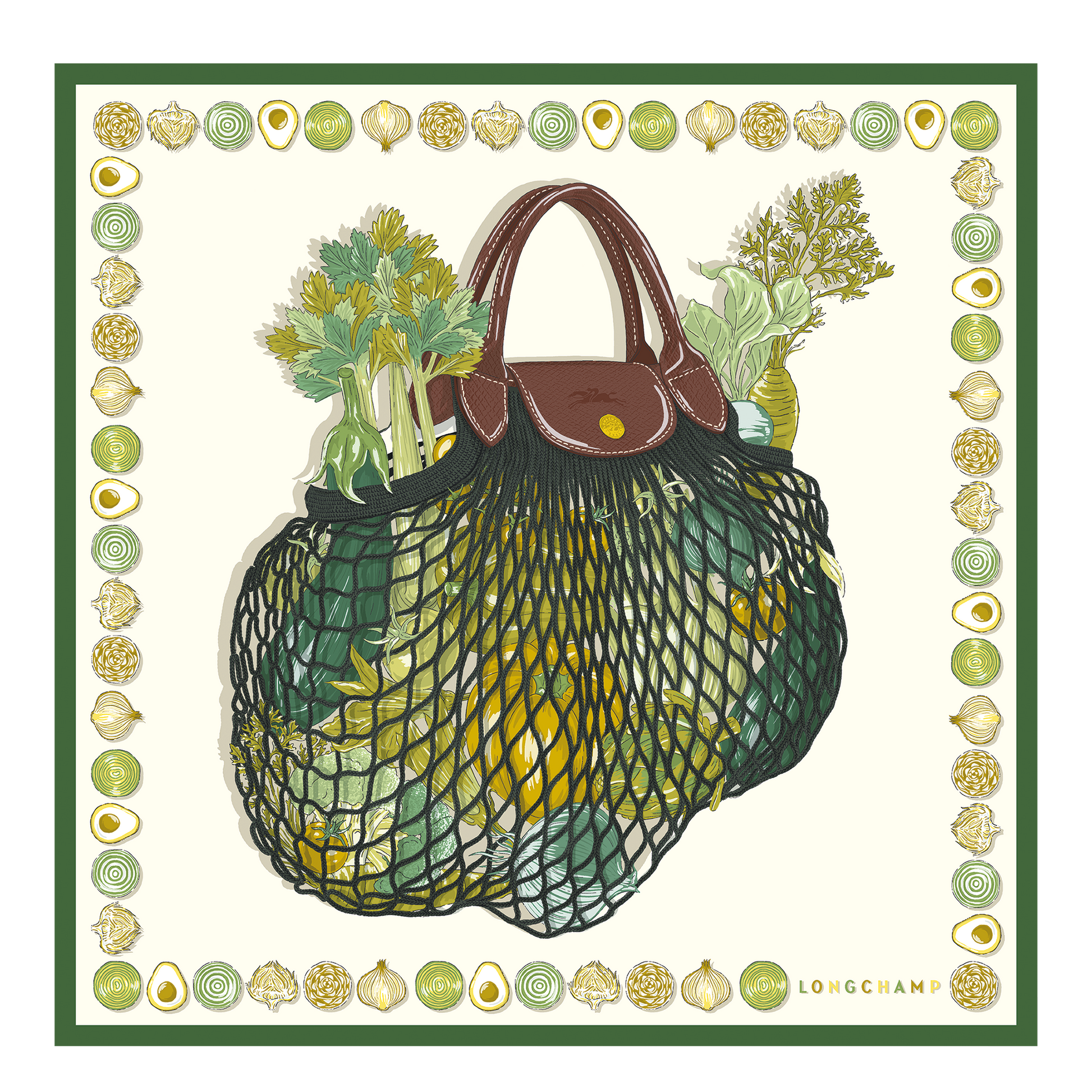 The Gourmet Mesh bag  Laurel Silk scarf 70 