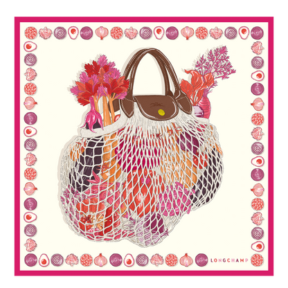 The Gourmet Mesh bag  Pink Silk scarf 70 