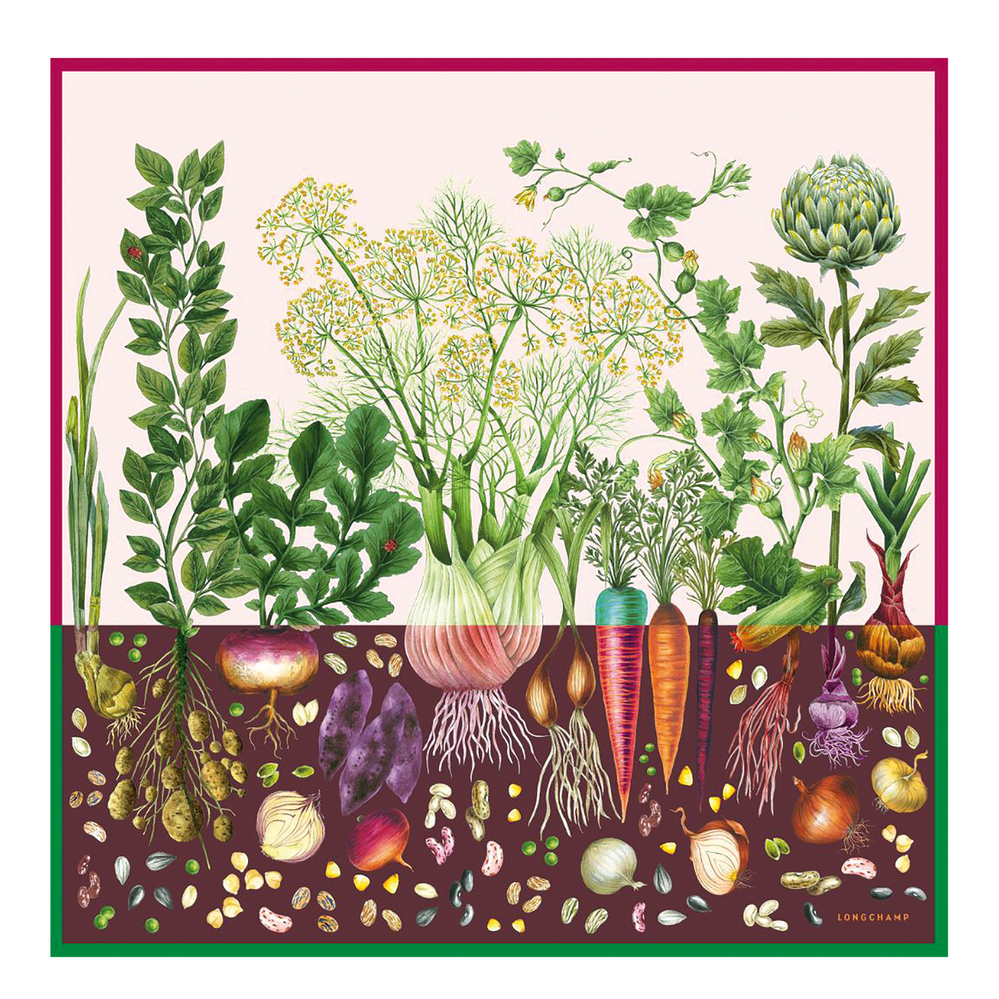 Beyond the Garden  Silk scarf 90