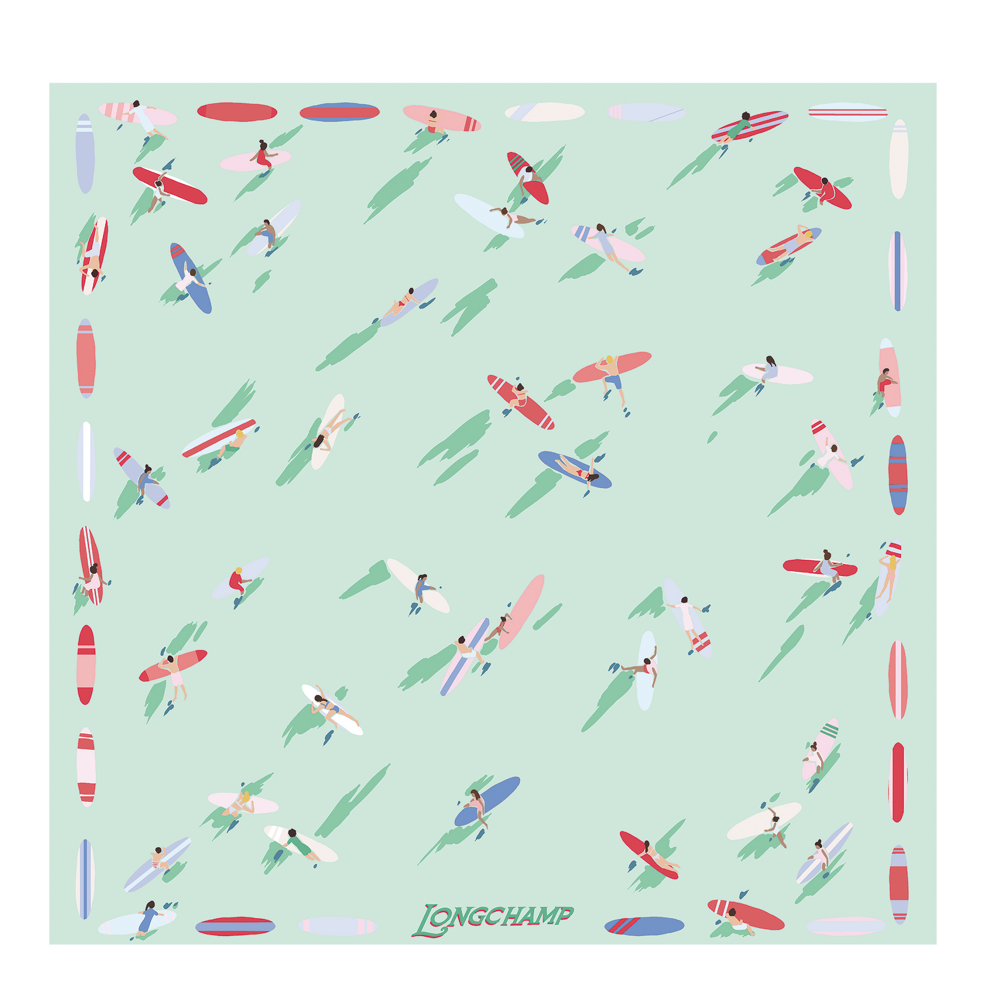En Attendant la Vague  Silk scarf 50