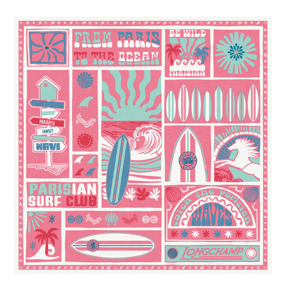 Parisian Surf Club  Silk scarf 90