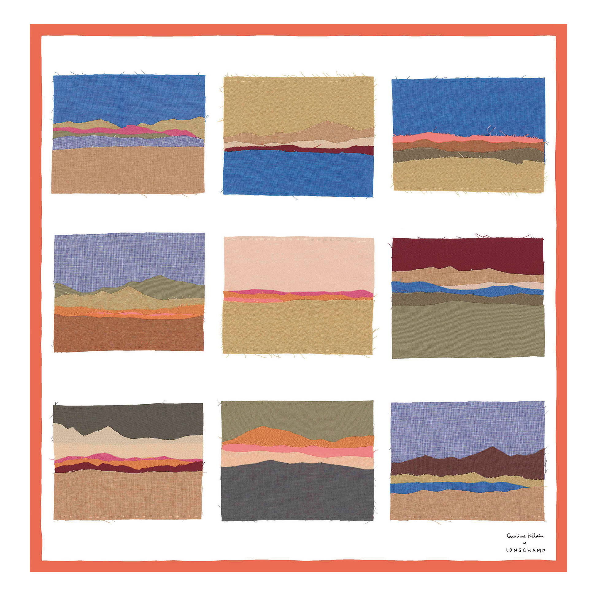 Caroline Hélain x Longchamp  Silk scarf 70