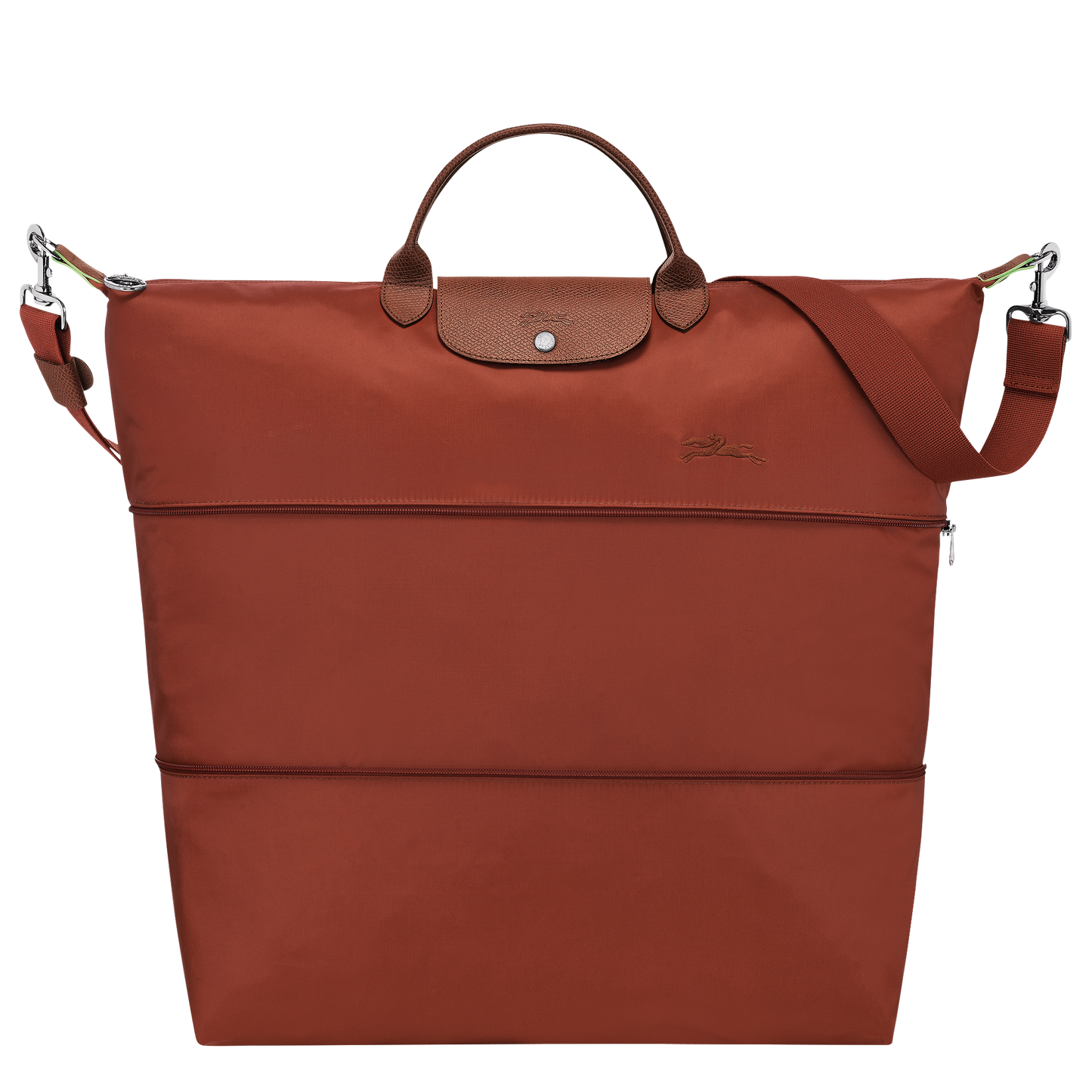 LE PLIAGE GREEN EXPANDABLE TRAVEL BAG Recycled Canvas - Chestnut