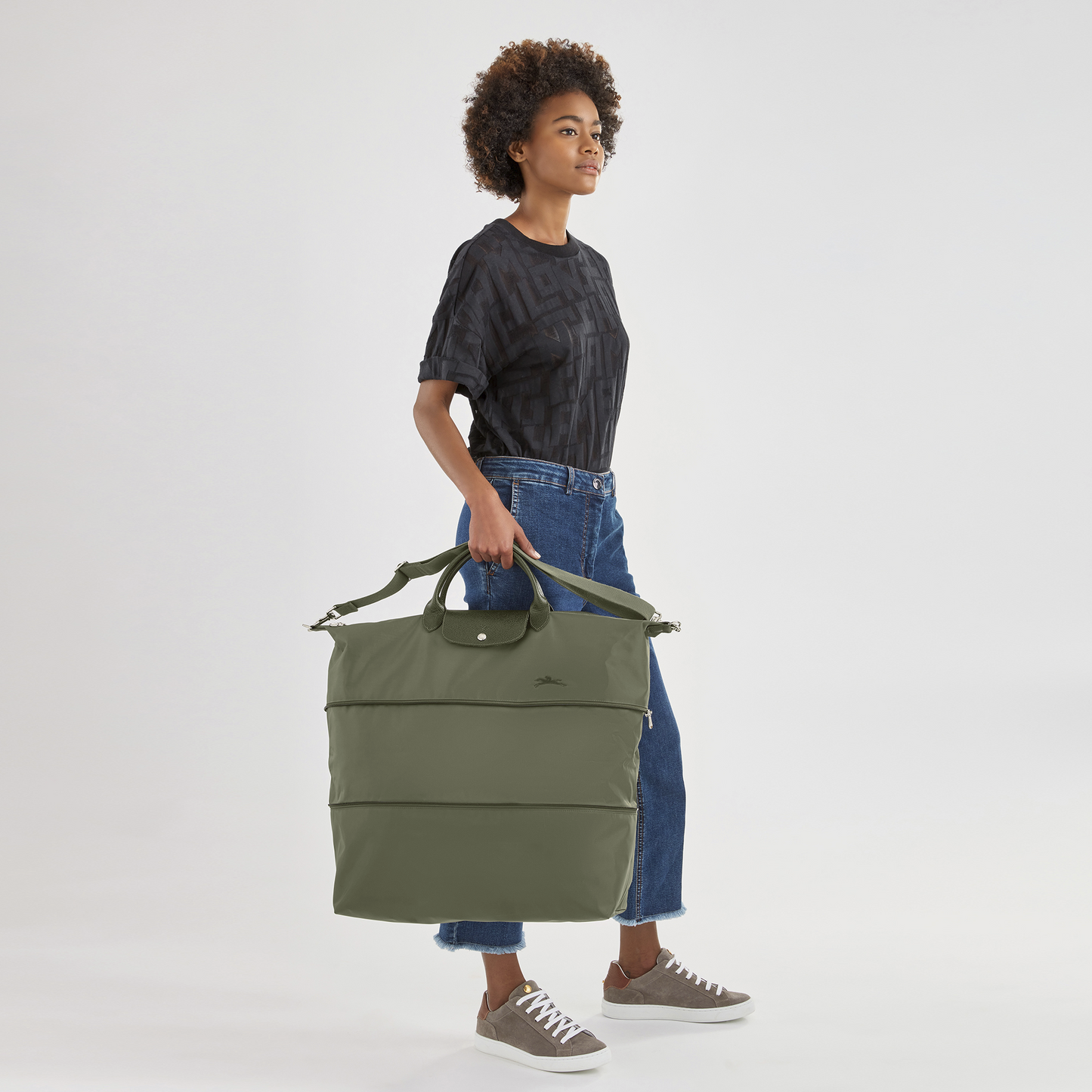 LE PLIAGE GREEN EXPANDABLE TRAVEL BAG Recycled Canvas - Forest